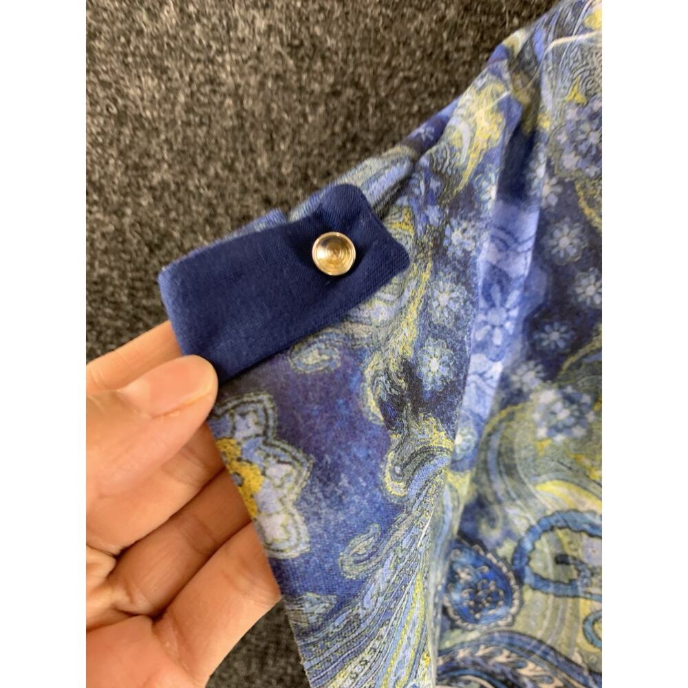 Dressbarn Shirt Blue Gypsy Blouse Boho Top Casual Comfort Paisley Size 1X - Picture 3 of 10